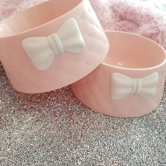 Pink bling rhinestone pet bowls - Picture 3 of 7